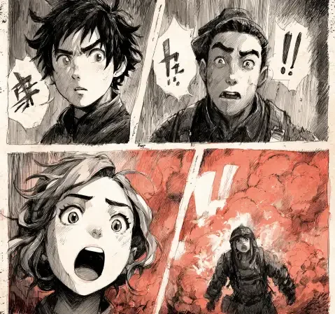 治愈题材漫画封面，温暖色调与植物元素